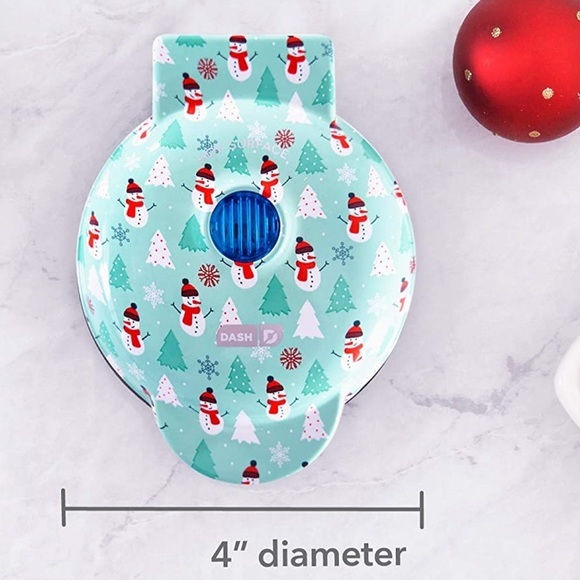 Dash Snowman Mini Waffle Maker, Blue - Picture 6 of 7